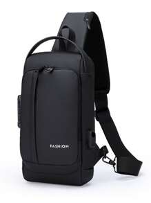 Fashion Anti Theft Backpack Bag Shoulder Crossbody Bag Brown Color Plain Fabric Design - màu đen - Xem 2