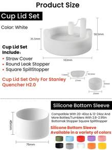 Silikonmanschette, kompatibel mit Tumblern 20-40oz & Wasserflaschen 12-24oz und weiteren Flaschen/Tumblers mit 2,8-2,95 Zoll Boden, für Vakuumbecher, Wasserflaschen mit weiter Öffnung, Edelstahlwasserflaschen