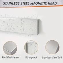 Magnetic Refrigerator 19.7-Inch Magnetic Knife Holder-Double-Sided Refrigerator Magnetic Knife Belt-Magnetic Knife Bar-304 Stainless Steel Kitchen Tool Holder/Rack - Silver - View 7