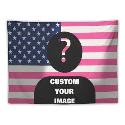 1pc Pink American Background Custom Tapestry,You Can Place Your Favorite Photos, Artists, Etc,Suitable For Male Or Female Bedroom Aesthetics, Room Decor, Flags For Room, Wall Decor , Customized Tapestries , Personalized Tapestries Lightweight Custom,Unique,Personalized Ideal Gifts For Him Her,Girlfriend,Boyfriend,Dad,Mom,Family,Friends,Pets For Valentine's Day,For Anniversaries,For Mother's Day,For Children's Day,For Birthdays,For Father's Day,For Weddings,For Graduation,For Housewarming Tea Room,Bedroom,Living Room, Custom Flags, Home Decor