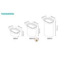 Kit Com 3 Potes Herméticos Cozinha Conjunto De Potes Hermeticos Pequenas Porcoes Para Biscoitos Doces  Farinha  Temperos Porta Mantimentos