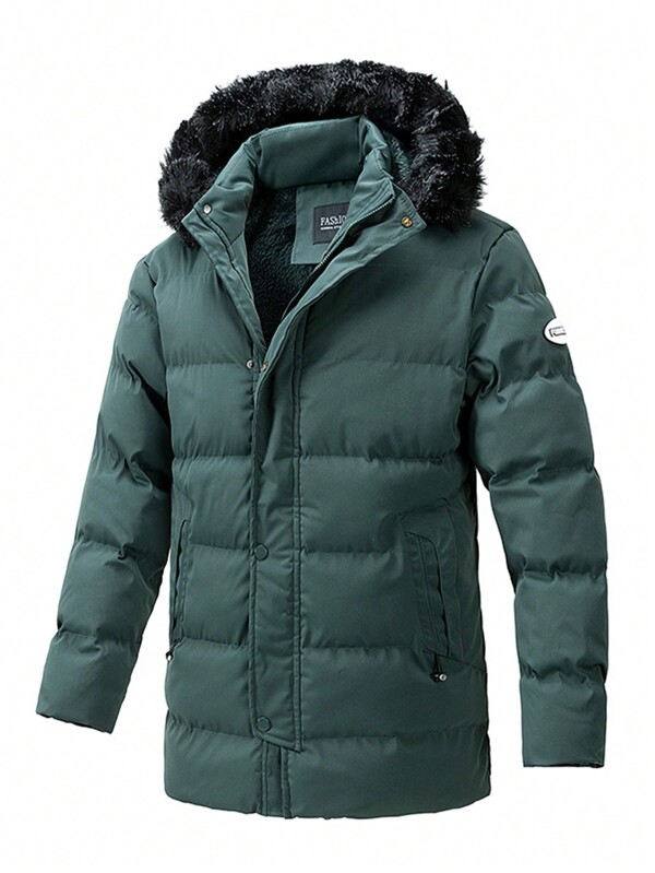 Boyfriend Style Men's Outdoor Thickened Warm Hooded Padded Coat