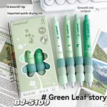 凝膠圆珠笔，卡通可愛凝膠笔，美學伸縮筆柔軟抓握笔，0.5mm黑色墨水粉彩笔，可愛文具笔辦公室學校筆用品 - 粉色 - 查看 2