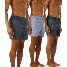Men's Multi-Pack Of Relaxed Fit Tartan Plaid Classic Boxer Shorts Underwear - 3 件裝基本什錦印花無羈扣門襟 - 查看 3