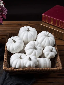6 paquetes de calabazas de plástico surtidas artificiales, mini calabazas falsas artificiales para decoración de Halloween, cosecha y fiestas de Acción de Gracias