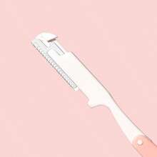 1pc Safety Eyebrow Razor For Men & Women, Foldable With Replaceable Blades, Suitable For Beginners, Non-Scratch