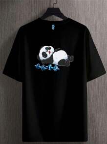 Pandinha Gym Tshirt Men's And Women's Dtf - 黑色 - 查看 1