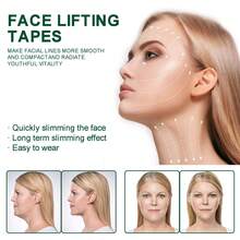30pcs Face Lift Tape Invisible High Elasticity V-Shape Lift Sticker Patch For Lifting Tighten Face Neck Chin Eye Facial Skin Care Tool - White - View 3