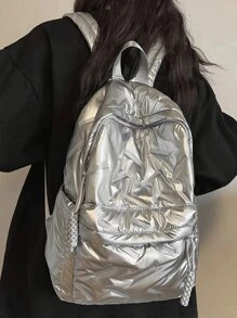 Student Backpack, New Fashion Classic College Style, Solid Color And Diamond Pattern Design, Large Capacity Multi-Pocket Backpack, Can Also Be Used For Travel And Vacation, Suitable For Use On Campus During The School Season. For Short Trips