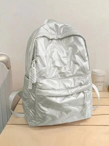 Student Backpack, New Fashion Classic College Style, Solid Color And Diamond Pattern Design, Large Capacity Multi-Pocket Backpack, Can Also Be Used For Travel And Vacation, Suitable For Use On Campus During The School Season. For Short Trips