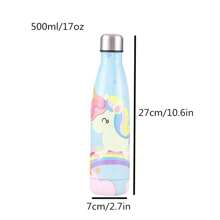 Vaso aislante de doble pared de acero inoxidable de 500 ml/17 onzas, botella de agua de alta calidad para deportes al aire libre, apta para hombres y mujeres, taza de regalo con estampado de dibujos animados