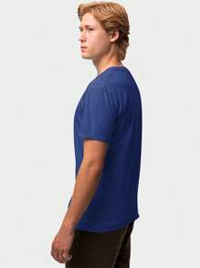 It's Never Luck It's Always God 100% Cotton 30.1 Combed Men's Printed T-Shirt - Màu xanh hải quân - Xem 5