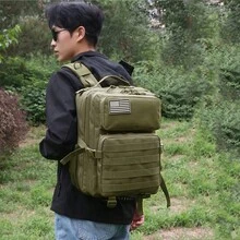 45L Large Capacity Hiking Backpack, Waterproof Outdoor Camping Rucksack, Multifunctional Hiking Mountaineering Bag With Shoe Compartment, School Bags For Boys Girls - Army Green - View 5