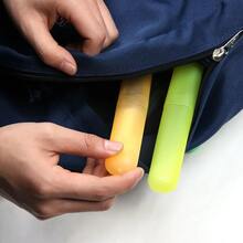 5/10 旅行便携式牙刷盒 透气牙刷收纳盒 磨砂防尘牙刷保护盒 牙刷套（颜色随机发货） - 彩色 - 查看 3