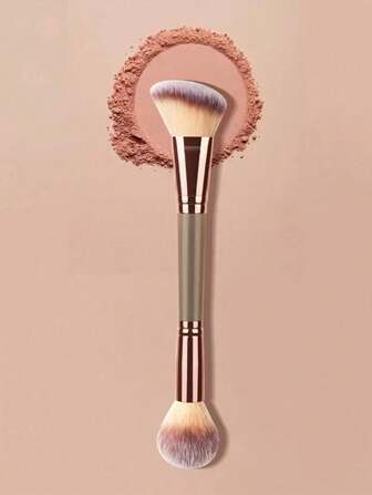 1支双头化妆刷 - 轮廓刷和腮红刷，超级柔软顺滑，化妆刷套装，化妆刷套装，化妆刷组合，全套化妆刷，化妆刷套装，全套化妆工具，化妆刷套装，化妆刷套装，化妆礼盒套装