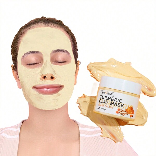 50g Moisturizing & Illuminating Turmeric Clay Face Mask, Turmeric Clay Mask To Improve Skin Elasticity And Pore Tightening
