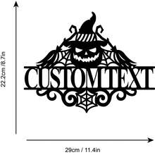 1pc Personalized Halloween Family Name House Metal Address Metal Sign - Custom Spooky Wall Art Decor - Multicolor - View 2