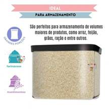 Pote Hermético Cozinha  4 Litros Pote Hermetico 4000ml Porta Mantimentos para grãos arroz ração Resistente - Vermelho - Visão 3