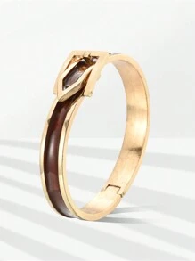 1 pezzo Braccialetto a fascia placcato oro con decoro in smalto a goccia per donne