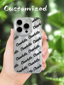 1 件定制名字羽毛图案大孔手机壳适用于 16/15/14/13/12/11 Pro Max - 無色 - 查看 4