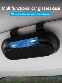 1pc Convenient Car Sunglasses Case Organizer, ABS Material With One-Hand Open & Close Design