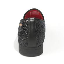 UUBARIS Mens Glitter Loafers Dress Slip On Party Wedding Penny Sparkly Shoes - 黑色 - 查看 4