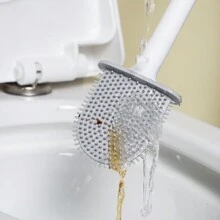 1pc Silicone Toilet Brush, Small Compact Cleaning Brush For Home, Detachable Long Handle, Breathable, Flat Head, Soft Silicone Bristles, Quick Drying, TPR - Multicolor - View 7