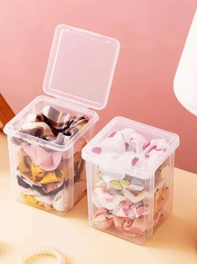 1pc/2pcs Hair Accessories Storage Box, One-Size Fits All Hair Band, Clip, Jewelry Box, Girls Hair Ornament, Festival Gift Storage Box, Gender Reveal Party, Perfect For Birthdays, Weddings, Parties, The Perfect Gift For Colleagues, Friends, And Family, Back To School
