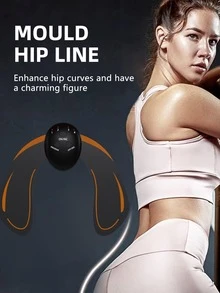 充电版/腹部按摩贴、肌肉训练器、身体肌肉刺激器 EMS 按摩器，男女皆宜 - 在家锻炼腹肌、颈部和手臂 - 不含电池 - 黑色 - 查看 5