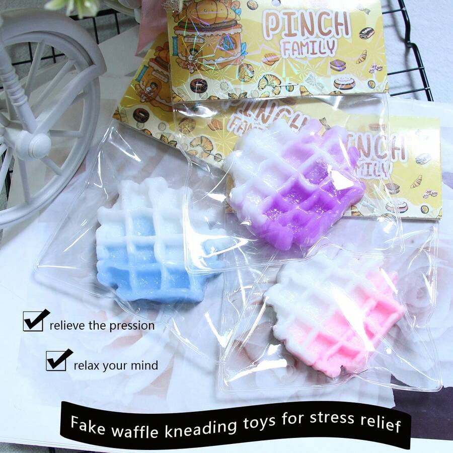 Stress Relief Waffel Schaum Quetschspielzeug, Angstlinderndes sensorisches Spielzeug - Verschiedenfarbig - Übersicht 1