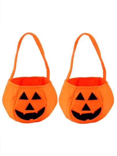 1 szt./2 szt. Halloweenowe torby na cukierki z dyni, cukierek albo psikus, wiaderka z dyni z włókniny, uchwyt na torby na cukierki, torebka dla dzieci, kostiumy, upominki na przyjęcia