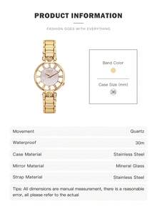 Versace 镂空金色手链手表女轻奢简约气质女式石英表VSP491419 - 金色 - 查看 6