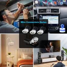 10 /20 Bi-Wire Plug-In Connectors With Latch, Pluggable LED Wire Connector, 2-Pin 2-Way Universal Compact Wire Terminal, No Stripping Required - Multicolor - View 3