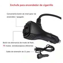 Barra Torreta Estrobo Codigo Leds COB Policia 24 Pulgad 40w, Barra de luz estroboscópica universal COB policía LED , 17 modos de flash, arra de luz estroboscópica de advertencia - Amarillo - Ver 8