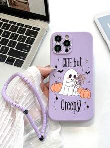 1个紫色TPU卡通万圣节图案防震手机壳和1个紫色水桶珠腕带，兼容/配套手机壳/带挂绳手机壳/腕带手机壳/趣味手机壳/安卓手机壳/兼容三星手机壳/兼容小米手机壳/兼容OPPO手机壳/Galaxy A51 4G/Galaxy A52/A52s 5G/Galaxy S23 Ultra/Galaxy A13 4G/Galaxy A12/Galaxy S22 Ultra/兼容OPPO A54/Galaxy A54/兼容 14 Pro Max/Galaxy A04E/Galaxy A05S/Galaxy A34/Galaxy S24 Ultra 5G/兼容红米Note 13/Galaxy A14/Galaxy A32 4G - 彩色 - 查看 5