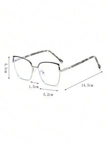 1副女士不锈钢猫眼弹簧脚垫，时尚百搭，无度数眼镜，四季皆宜