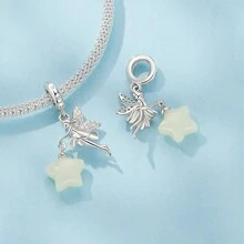 WOSTU 1 件 925 纯银夜光 925 纯银仙女吊饰原创手链 DIY 夜光珠 - 銀色 - 查看 7