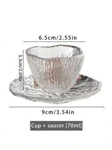1件/2件（杯+碟）日式糖水碗、可爱少女鸟巢酸奶碗、高档玻璃碗盘套装、甜品碗 - 無色 - 查看 14