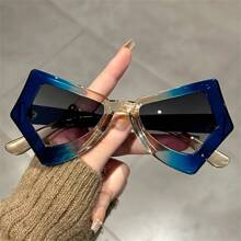 1pc Butterfly Cat Eye Fashion Glasses Y2K Jelly Colorblock Futuristic Style, Suitable For Beach, Party, Club, Favored By Women Beach Accessories For Women Glasses Shades Basics Fall Winter Women Outfits Clothes Business Casual Gifts Leopard Y2KFest MusicFest For Summer Beach Vacation,Outdoor,Travel