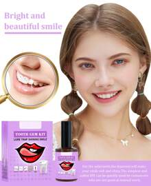 The Original DIY Temporary Tooth Gemz Starter Kit (Crushed Ice)Teeth Gem Kit, DIY Fashionable Crystals Tooth Jewelry Kit, Professional Teeth Gems Kit With Glue.