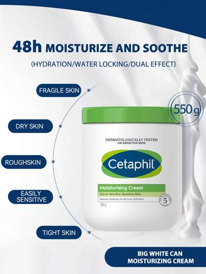 Cetaphil 550g大容量 白色ジャー入りフェイスクリーム ボディローション 保湿 スキンケア 秋冬用