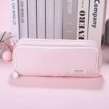 1 件装全新多功能大容量文具盒，三层设计，高品质粉色铅笔盒，适用于学校和办公用品储存