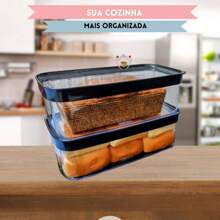 Pote Hermético 1500ml  Anti Impacto Medias Porcoes Porta Mantimentos Para Bolos, Pães , Bolacha, Torrada
