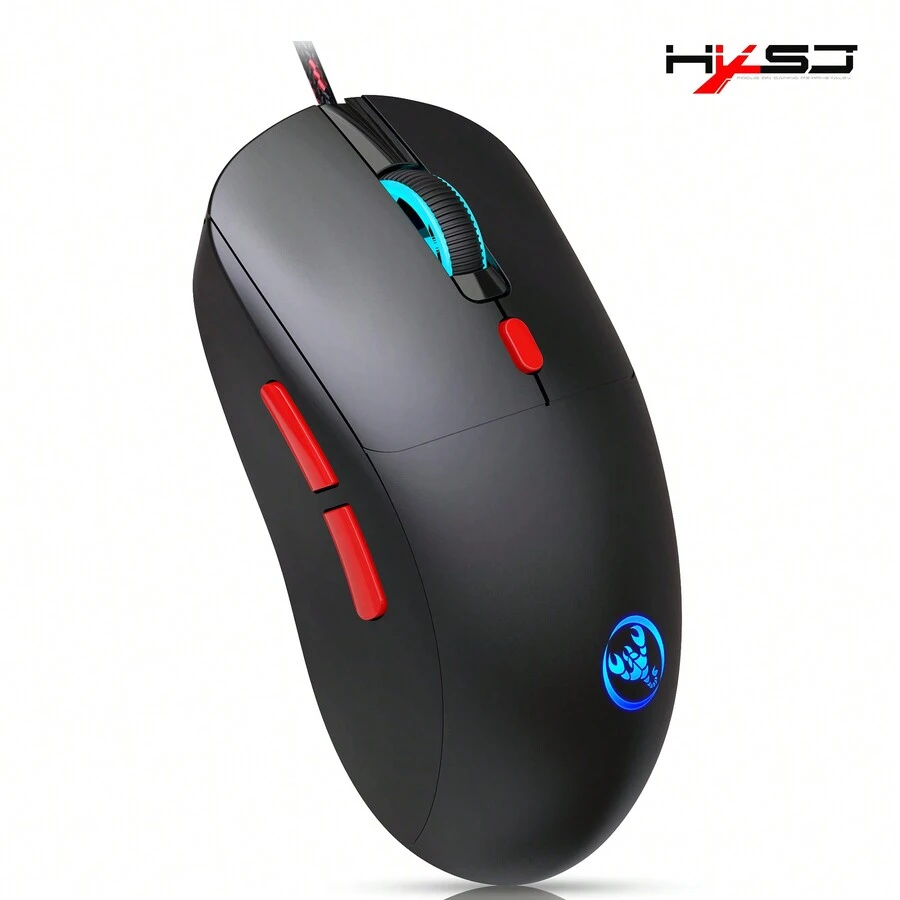 Chuột chơi game có dây HXSJ 3600 dpi, 6 nút, đèn nền RGB, thiết kế tiện dụng cho thể thao điện tử & văn phòng