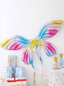 1 个天使翅膀气球，大尺寸全息彩色渐变蝴蝶翅膀气球，适合生日，男女通用