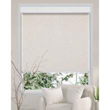 Free-Stop Cordless Roller Shades For Windows (Cream 23"W X 72"H) Natural Woven Fabric Light Filtering Roller Blinds, UV Protection Privacy Window Blinds For Windows, Home, Living Room, Office - Kem - Xem 2