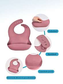 Kit 7 Baby Feeding Dish Silicone Infant Bib - A788 - 紅色 - 查看 4