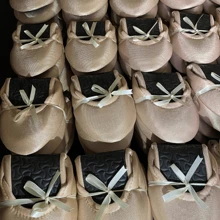 50 PARES/PAQUETE PANTUFLAS FOLDING FLATS "DORADO SATINADO" PARA BODA XV AÑOS EVENTOS RECUERDOS "FUERA TACONES BAILAR" SAT1 BASIC