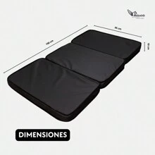 Colchón Seccionado en 3 Impermiable Hule Espuma 10cm + Porta Colchón. Soporta mas 150KG (Mod Col-Sec) - Negro - Ver 3