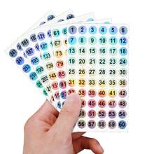 Number Stickers(Number 1-300), 600Pcs Reflective Laser Number Stickers Self-Adhesive Label Stickers Inventory Number Round Stickers Inventory Storage Organizing Sticker For DIY Craft Marking Numbering Manicure Tool - Multicolor - View 4